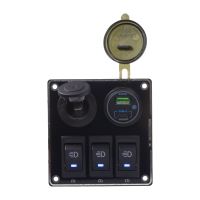 47186 Panel s 3x spínači + USB-C/USB-A + CL zásuvka, 12/24V 47186 Panel s 3x spínači + USB-C/USB-A + CL zásuvka, 12/24V