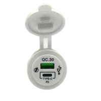 34672 USB QC3.0 + USB-C 18W bílá zásuvka 12/24V 34672 USB QC3.0 + USB-C 18W bílá zásuvka 12/24V