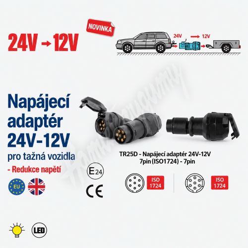 TR25D Napájecí adaptér 24V-12V 7pin(ISO1724) - 7pin_(1)