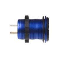 34565B 2x USB nabíječka s voltmetrem, hliníková do panelu, modrá (1116609)