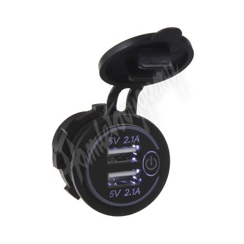 34563 2x USB nabíječka voděodolná do panelu, bílá_(1)