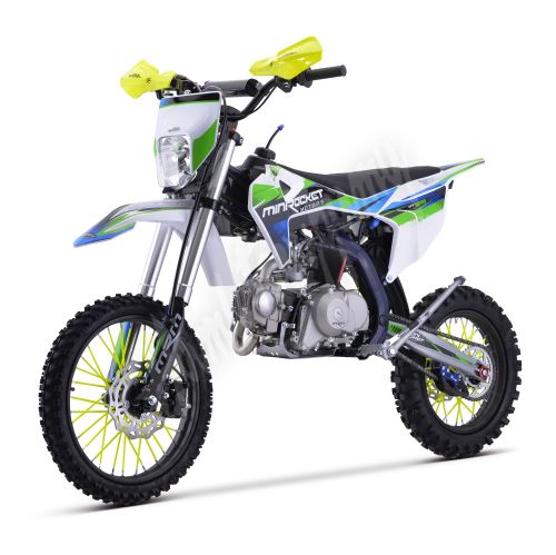 Pitbike MiniRocket DT125 17/14 světlo, el startér, automat, sedlo 86cm, modrý
