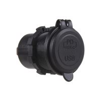 34576 USB nabíječka QC3.0 + USB-C, modré podsvícení (1335120)
