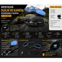 dvr06m Motocyklová DUAL HD kamera integrovaná v zrcátku s 2,7" LCD (2828044)