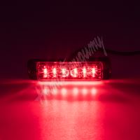 kf703red LINEAR LED 6x5W LED, 12-24V, červený, ECE R10