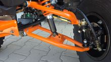Dětská čtyřtaktní čtyřkolka  MiniRocket Troodon Deluxe 125ccm, 3+1, 8 kola, černo-oranzova (15)