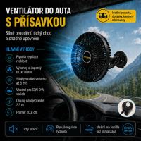 F7224-2 Ventilátor 208 mm s přísavkou 12-24V F7224-2 Ventilátor 208 mm s přísavkou 12-24V