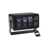 47174 Panel s 3x spínači Rocker, voltmetr + USB/USB-C zásuvka, 12/24V 47174 Panel s 3x spínači Rocker, voltmetr + USB/USB-C zásuvka, 12/24V