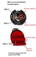 95C-T20-3red x CREE LED T20 (7443) červená, 10-30V 12SMD + 3W LED (929987)