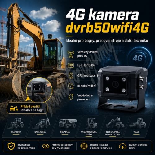 dvrb50wifi4G Full HD kamera pro těžkou techniku, 4G, GPS_(1)