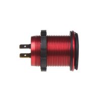 34565R 2x USB nabíječka s voltmetrem, hliníková do panelu, červená (1116612)