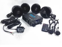 rsm104bl 4.1CH zvukový systém na motocykl, skútr, ATV, loď s FM, USB, AUX, BT, černé