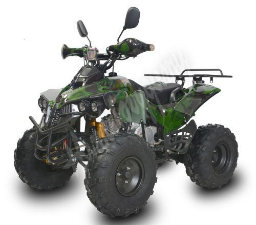 Dětská čtyřtaktní čtyřkolka ATV Warrior125ccm, 1 rych. poloautomat, 8 kola, zelená maskáč