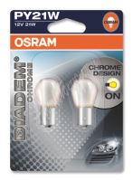 OS7507DC-02B OSRAM 12V PY21W (BAU15S) 12V diadem chrome (2ks) oranžová Duo-blister