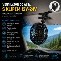F7224-1 Ventilátor 208 mm na klip 12-24V F7224-1 Ventilátor 208 mm na klip 12-24V
