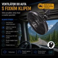 F7224-4 Ventilátor 208 mm na fixní klip 12-24V F7224-4 Ventilátor 208 mm na fixní klip 12-24V