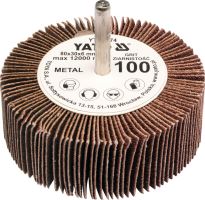 Kotouč lamelový radiální 80x30 P-60 s hřídelí 6 mm Kotouč lamelový radiální 80x30 P-60 s hřídelí 6 mm