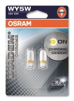 OS2827DC-02B OSRAM 12V WY5W (W2,1x9,5d) 12V diadem chrome (2ks) oranžová Duo-blister