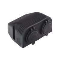 34526 Dvojitá zásuvka s panelem 1x CL + 2x nabíječka USB voděodolná (2819340)
