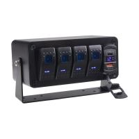 47175 Panel s 4x spínači Rocker, voltmetr + USB/USB-C zásuvka, 12/24V 47175 Panel s 4x spínači Rocker, voltmetr + USB/USB-C zásuvka, 12/24V