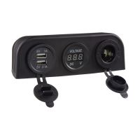 34694 Trojitá zásuvka s panelem CL, Voltmetr, 2x USB nabíječka 34694 Trojitá zásuvka s panelem CL, Voltmetr, 2x USB nabíječka