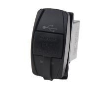 34553 2x USB zásuvka "Rocker", červené podsvícení (971320)