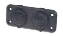34524 Dvojitá zásuvka do panelu 1x CL + 2x nabíječka USB voděodolná (965864)