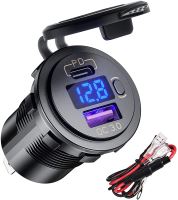 34575 x USB nabíječka QC3.0 + USB-C, digitální voltmetr do panelu (1323273)