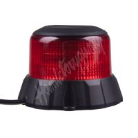 wl403fixred Robustní červený LED maják, černý hliník, 48W, ECE R65
