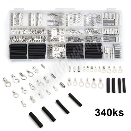 4box027 Sada neizolovaných oček + spojky se smršťovací bužírkou, 340 ks_(1)